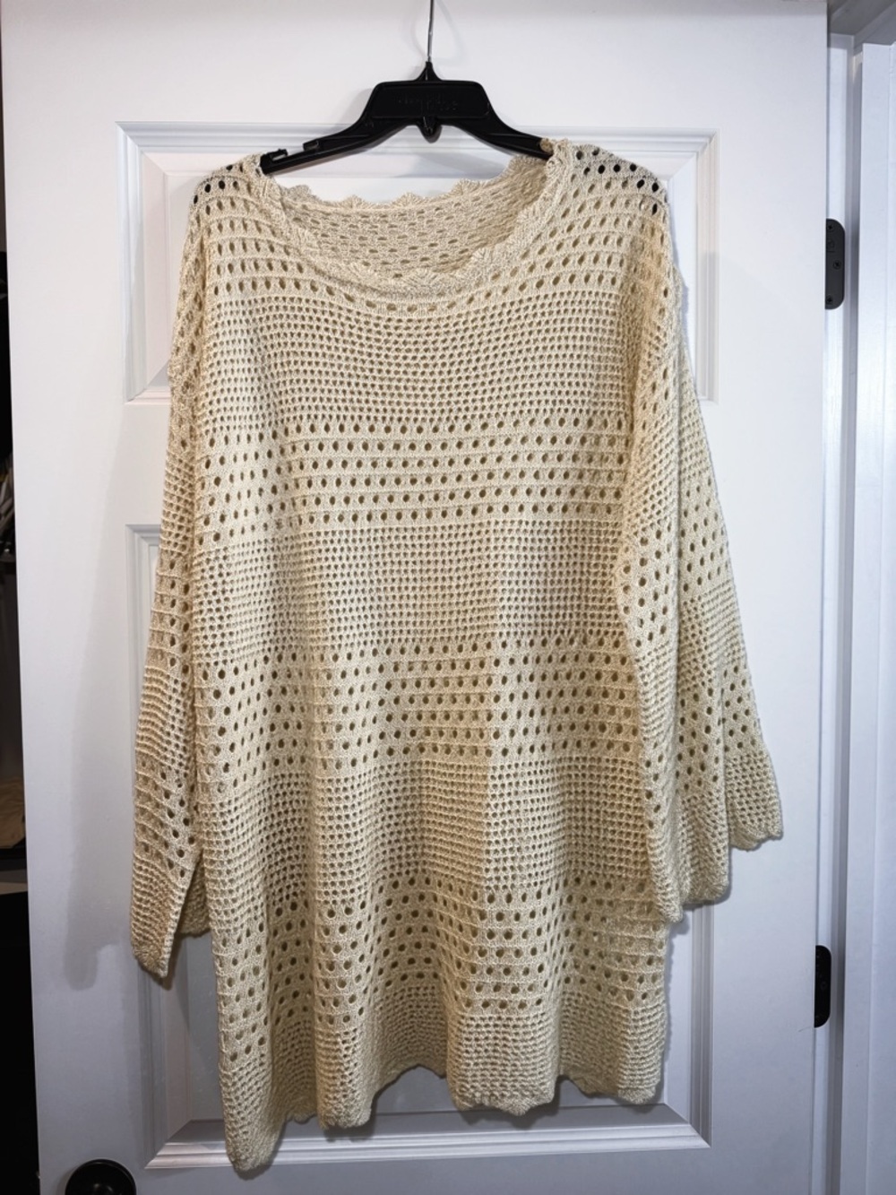 Cupshe Cream Open-Knit Swim Coverup